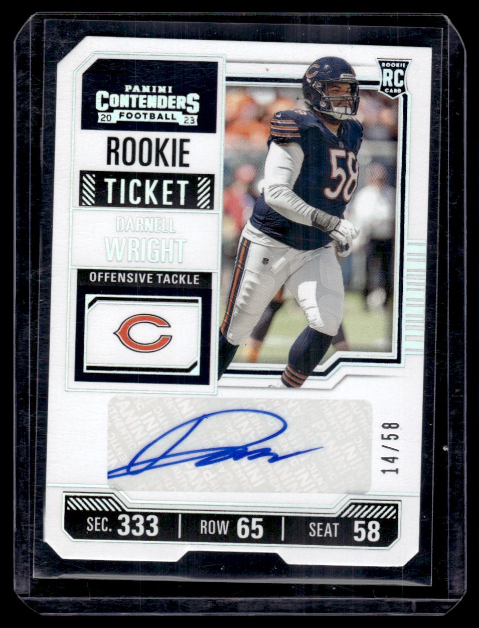 Darnell Wright Panini Contenders #227 Autograph-Ticket Stub