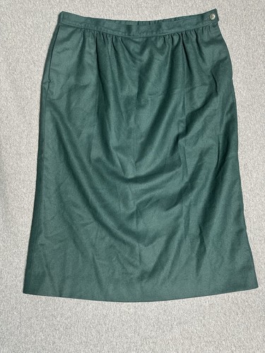 Vintage Pendleton 100% Wool Midi Skirt Womens 16 Green Lined Christmas Classic - Picture 2 of 9