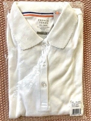 Set Of 4! French Toast white Girls uniform shirt Long sleeve size 18