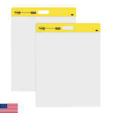 3M Post-it Easel Pad, 20 in x 23 in, White, 20 Sheets/Pad, 2 Pads/Pk, Mounts to