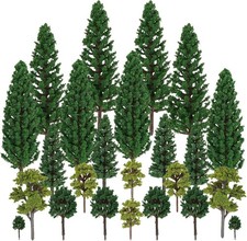 24-Piece Miniature Artificial Trees for Train Models and Diorama Scenery