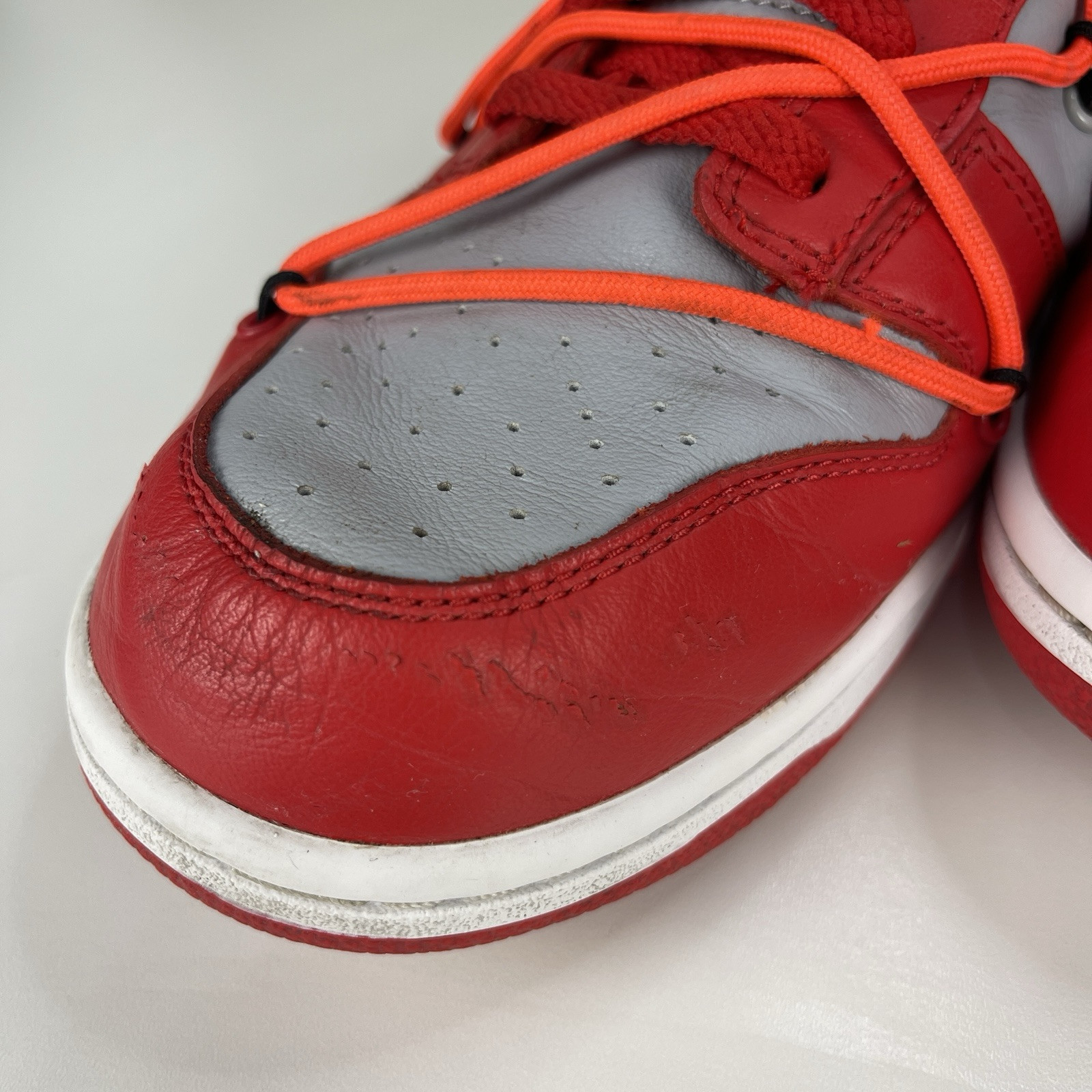 OFF WHITE X NIKE Nike Dunk Low x OFF WHITE University Red 2019 Uomo Taglia 11.5 AUTENTICHE