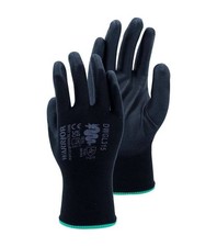 10 pairs PU Coated Work Gloves Grip Safety Builders Warehouse Black Size L