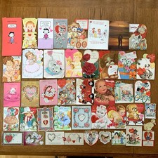 Vintage Valentines Day Greeting Cards Lot 40+ Crafting Scrapbooking (D) * READ