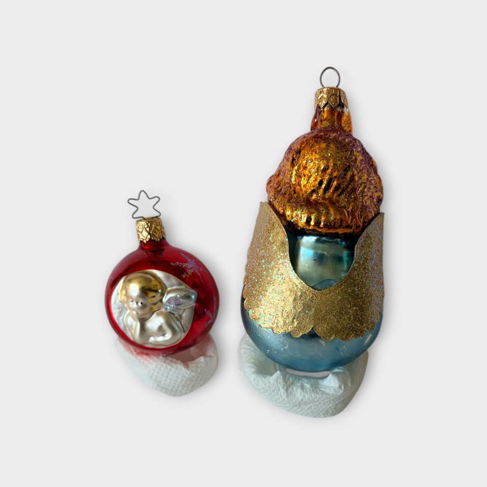 Radko L'li Miss Angel & Inge-Glas of Germany Cherub Christmas Ornaments ...