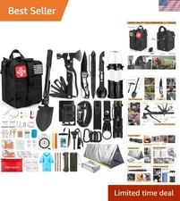 Complete Emergency Kit: 250Pcs Survival Gear & Emergency Tent - Molle Compatible