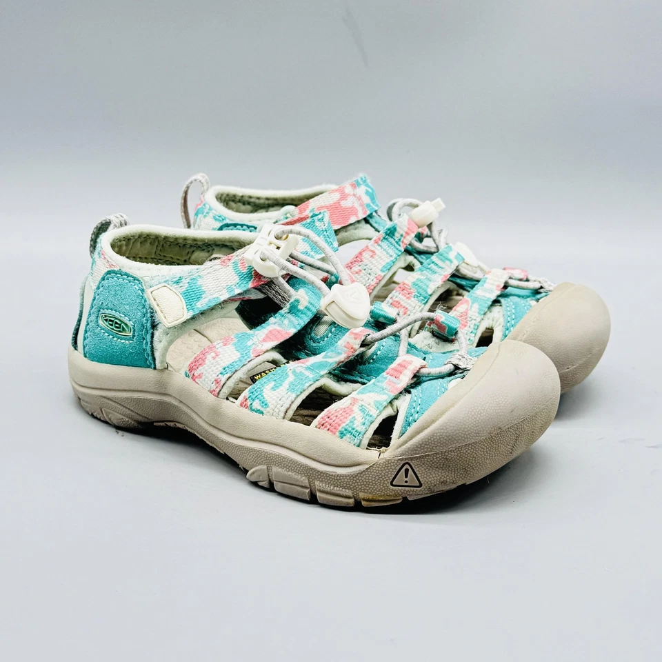 Sandalias Keen Niños Niñas 12 Azul Rosa Newport H2 Punta Cerrada Zapatos para Agua Bungee Foto 2 de 4