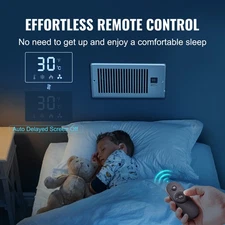 Register Booster Fan with Remote & Thermostat, Adjustable Speed for Ventilation