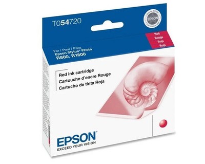 NEW Sealed Epson T054720 Red Ink Cartridge for Stylus Photo R800 R1800 12/2018