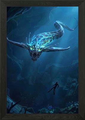 Subnautica Reaper Leviathan Encounter Framed Wall Art Poster Print Picture