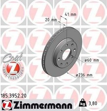 2x ZIMMERMANN Coat Z Disque de frein Avant pour CHEVROLET SPARK (M300) 236mm
