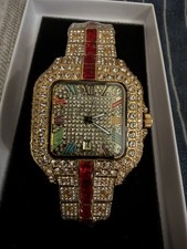 Skeleton Red Dial VVS Iced Out Diamond Design...