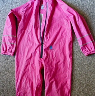 DryKids Pink Waterproof Reflective Rain Suit Zip Front Unisex Kids 5 6Y