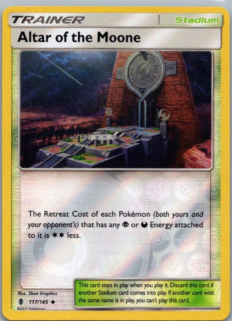 Pokemon TCG Altar of the Moone 117/145 Guardians Rising Rev Holo NM