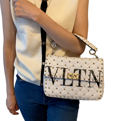 Valentino Garavani VLTN Rockstud Candystud White Leather Shoulder
