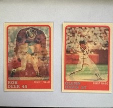 1988 Sportflics Glenn Davis #102 Rob Deer #183 plus 2 wrappers- 1988 & 1989