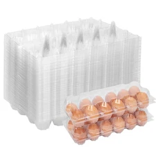 60 Pack Egg Cartons Cheap Bulk One Dozen Clear Empty Egg Cartons for Chicken ...