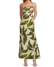 Antonio Melani M.G. Style Finley Linen Blend Sweetheart Neck Maxi Dress NWT $249