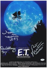 E.T. The Extra Terrestrial Cast Autographed 12x18 Movie Poster Exact Proof ACOA