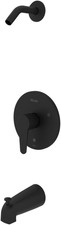 Pfirst Modern Tub and Shower Trim Kit 1-Handle Matte Black Finish without Shower