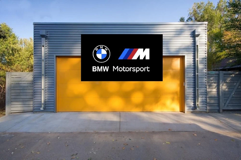 Bandera negra BMW M Power Motorsport 3x5 pies para pared de cueva de hombre de garaje Foto 2 de 2