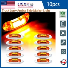 10x 3.9" Amber 3-Led Side Marker Lights Clearance Lights Truck Trailer Rv Bright