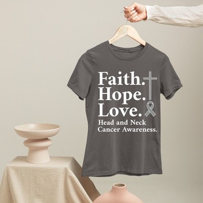 Glaube Hoffnung Liebe T-Shirt Band Grafik Kopf und Hals Krebs Bewusstsein