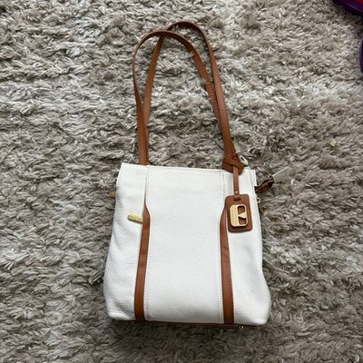Valentina Genuine Ivory/Tan Pebble Italian Leather Convertible Backpack