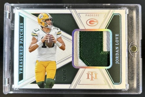 2024 Panini National Treasures Jordan Love Treasured Patches Holo Silver #/25