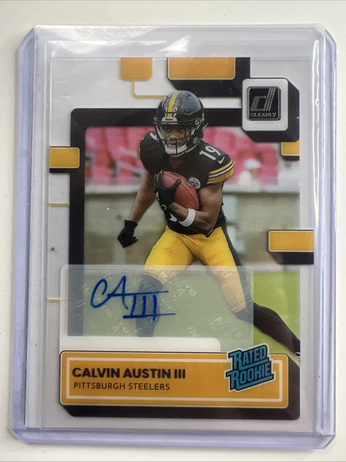 Calvin Austin Panini Clearly Donruss #86 Autograph