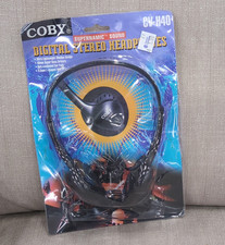 Coby CV-H40 Stereo Headphones 3.5mm Black 40mm Drivers 8ft Studio