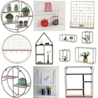 Floating Wall Shelf Shelves Metal Wired Wood Shelf Rack Storage Unit Home Office