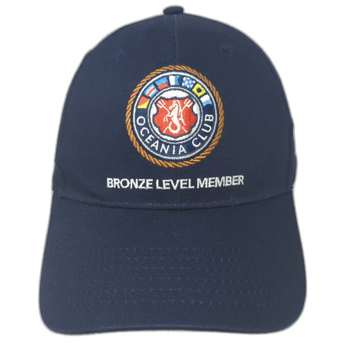 Oceania Cruises Baseball Cap Blue White OS Oceania Club Bronze Member Hat Adj