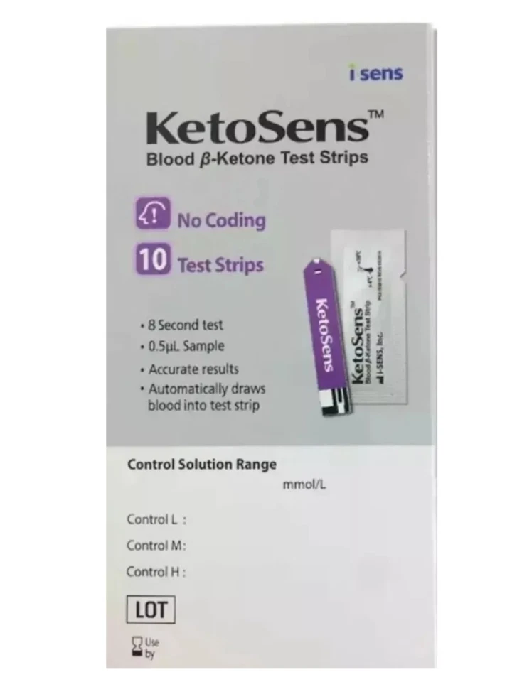 SPIRIT HEALTHCARE KetoSens Blood Ketone Test Strips x 10 Unopened Box NEW