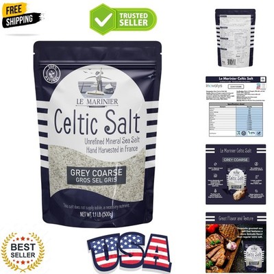 Celtic Salt Organic Grey Coarse, 1.1lb - 18oz. Mineral Rich 100% Natural and ...