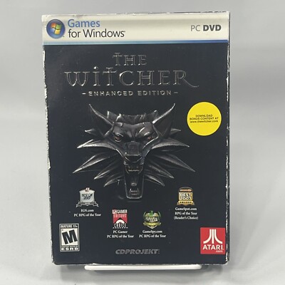 The Witcher Enhanced Edition For Windows Rated M w/ Manual 4 Discs Slipcover CIB