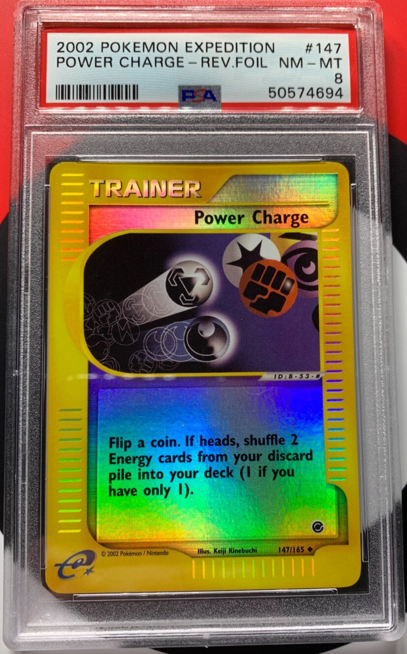 2002 POWER CHARGE Reverse Foil Pokémon Expedition #147/165 PSA 8 NM - MT