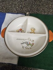 Vintage Baby Food Divided Warming Dish. Bakelite Handles. Missing Stopper.