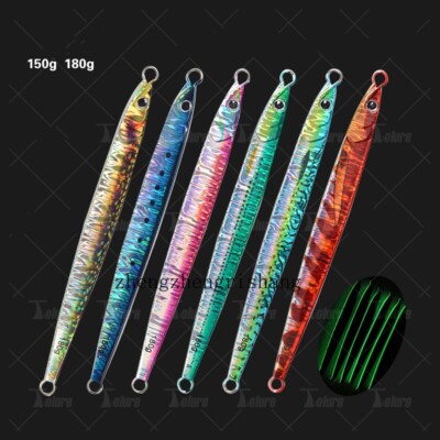 Saltwater Slow Fall Fishing Lure Sinking Lead Metal Flat Jigging Bait 150g-180g