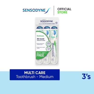 SENSODYNE Multicare Toothbrush Soft/Medium,For Sensitive Teeth - (3s) by DHL