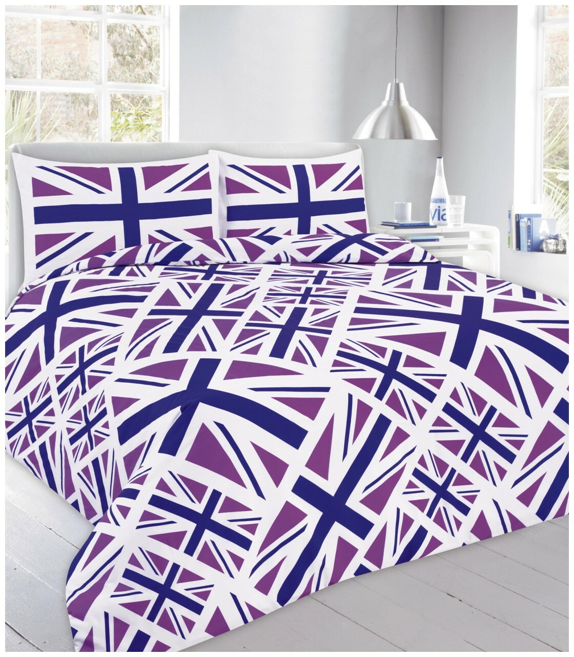 Union Jack Duvet Cover Pillow Case Modern Bedding Set Double King Blue Black eBay