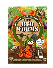 NaturesGoodGuys Live Red Worms 600 Adults - Red Wigglers