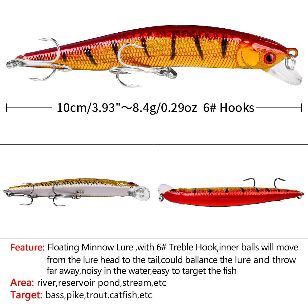 10 Crankbait Fishing Lures Swimbaits Topwater Lures for Fresh and Saltwater - Image 4