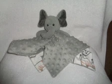 Elephant Gray Minky Dots Zoo Animal Print Plush Baby Security Blanket Boritar