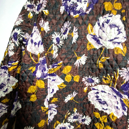 Lands' End Floral Quilted Jacket Lightweight Poly Primaloft Full Zip Packable M - Picture 8 of 16