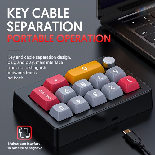 13 Taste verdrahtete Makro -mechanische Spieltastatur Tastatur Heißer Swappable - Afbeelding 7 van 12