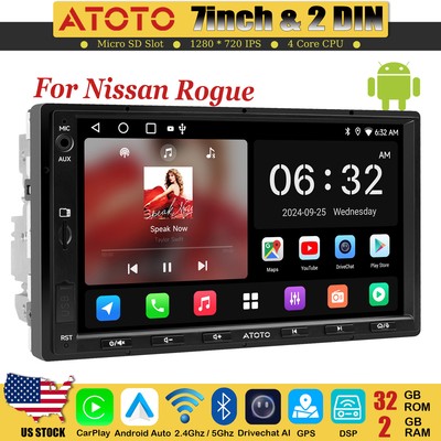 ATOTO A5L 7'' 2Din Android Car Stereo Radio Wireless Carplay GPS For Nissan Rogue