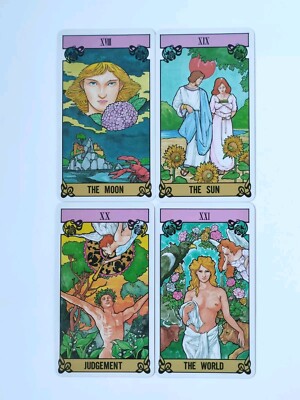 Vintage Japanese Tarot 22 Card Flower Language Deck OOP