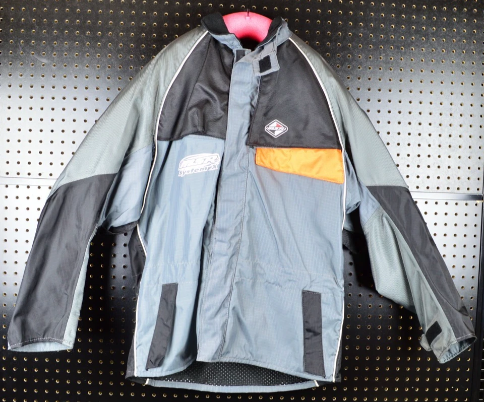 Chaqueta de motociclismo MSR System-X de nailon ventilada con cremallera gris negra para hombre X-L Foto 2 de 4