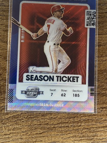 2021 Contenders TREA TURNER Season Ticket Red Parallel #4 L.A. Dodgers - Picture 2 of 4